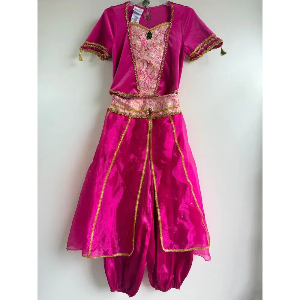Disney Store Princess Jasmine Pink Costume Live Action Aladdin Girls Medium 7/8 - Picture 1 of 16